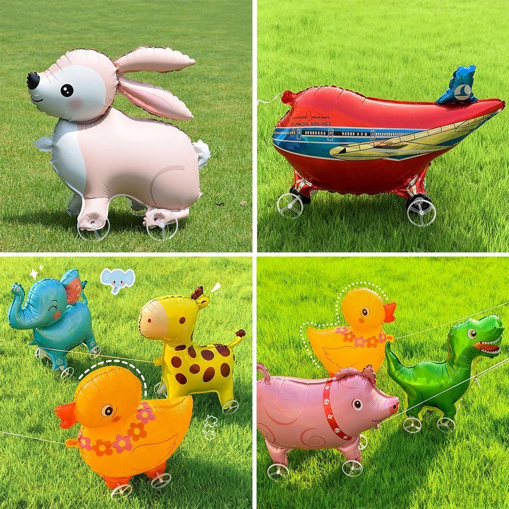 Подвижный Дизайн 4D Шары Динозавры Рисование Фольгированный Шар Животное Стоящие Фольгированные Шары На Колесах Фольгированные Шары С Колесом