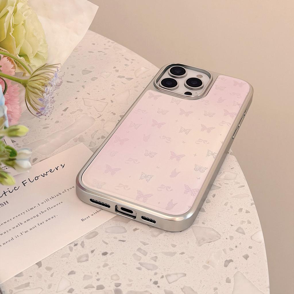 Золотистый Ins Розовая Бабочка Чехол для Мобильного Телефона Apple 16pro Max iPhone 15 Клей-капля 14 Применимо к Huawei Mate70