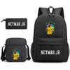Neymar schoolbag star Neymar has the same peripheral printed backpack, male and female students campus three-piece schoolbag.
