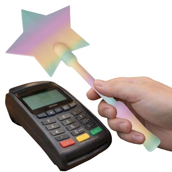 Волшебная палочка Tap to Pay, 3D-печать, Звезда, Бесконтактная платежная палочка, Забавный держатель для кредитных карт, Оригинальный подарок для рейвов, вечеринок, розыгрышей
