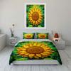 Sunflower Art Set Decoration Bedding Set with 1 Duvet Cover 2 Pillowcases Single Double King Queen, Gift
