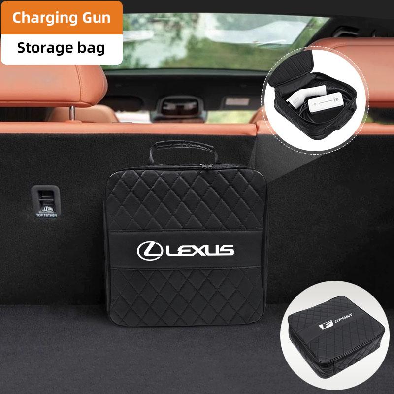 AIY1 Car Leather Storage Bag High-capacity Auto Trunk Handbag For Lexus F SPORT LBX NX RX 350h 450h Plug-in Hybrid ES UX 300e GS GX