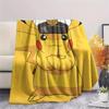 Cartoon Pikachu pattern Flannel Blanket, High quality Comfortable for All Seasons, Home Decor, Warmth and Comfort, Perfect for Gifts.