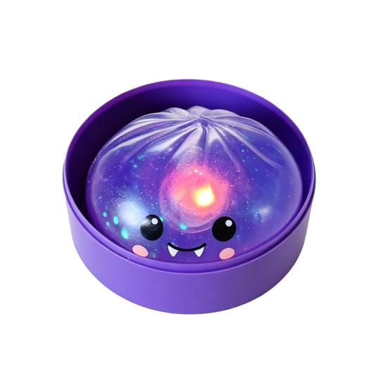 Игрушка-пельмень Хэллоуин Блестящая сжимаемая игрушка Жуткий призрак Тыква с пароваркой Милые игрушки для успокоения Медленно поднимающаяся булочка Фиджет Светодиодная подсветка для тревоги Стресса