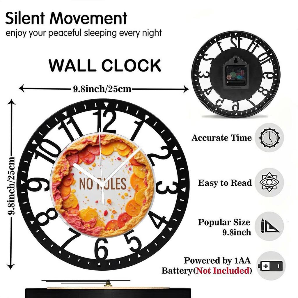 Farmhouse 25cm Circular Iron Wall Clock with Vintage Charm