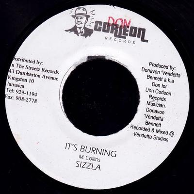7-дюймовая пластинка SIZZLA - It's Burning NONE Don Corleon Rec 2003 Ямайка Регги, Ска и Даб Б/у