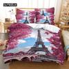 Eiffel Tower Bedding Duvet Cover Set 3d Digital Printing Bed Linen Fashion Design Comforter Cover Bedding Sets  Bed Set