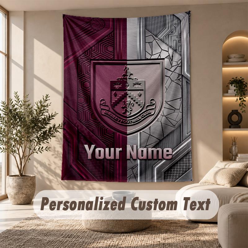 Tapestry Custom Name Text, Wall Hanging Tapestry Home Room DecorBurnley Football