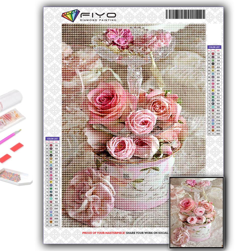 Diamond Painting Pink Roses Diamond Mosaic Craft Diamond Embroidery Painting