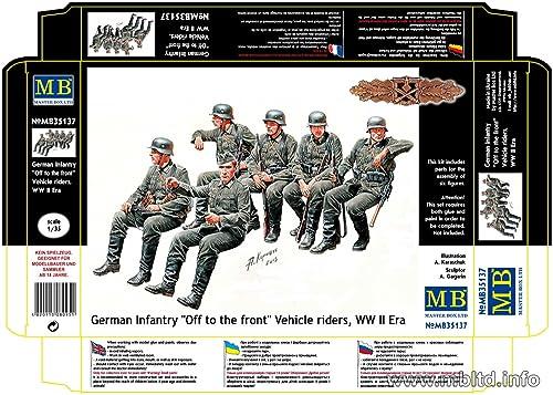 Master Box 1/35 Scale German Panzergrenadier (Set of 6) - Multi-Pose Style Plastic Model Kit MB35137
