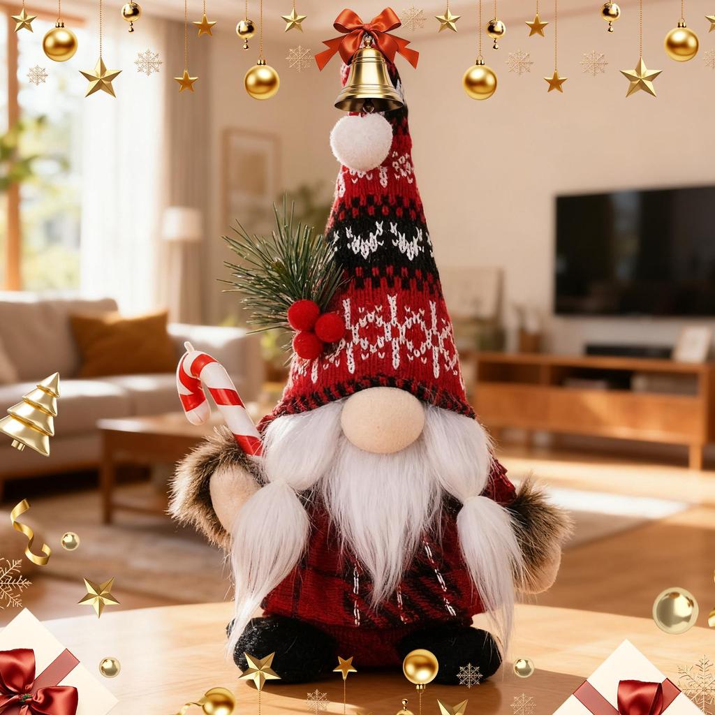 Christmas Gnome Doll Winter Festive Ornament Faceless Christmas Gnome Doll With Hat For Dining Table Mantel Nightstand Living