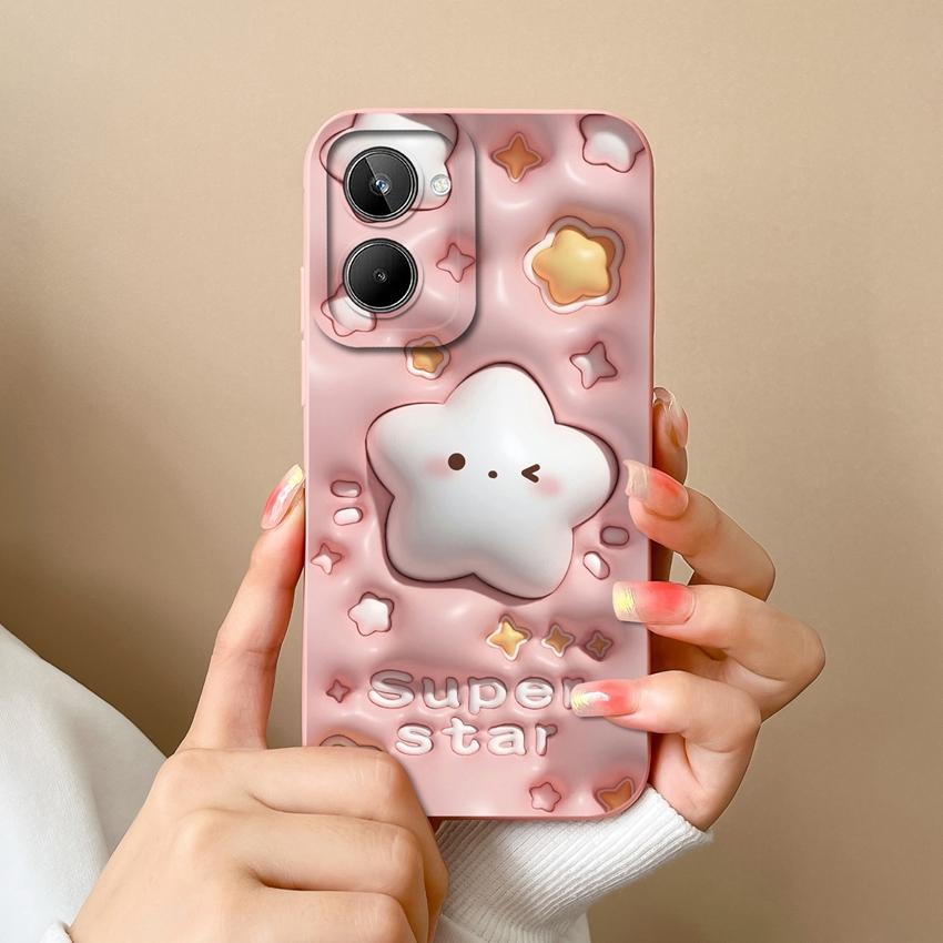 Для Oppo Realme 10 12 12X 11 11X C12 C15 C21 C21Y C31 Чехол для телефона Модный изящный узор с цветами Высококачественный противоскользящий чехол Для Oppo Силиконовый чехол