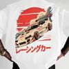 Unisexs Cotton Jdm Racing T Shirt Japanese Drift Car Red Sun Retro Car Pattern Tshirt Street Racing Enthusiast Summer Unisexs Top