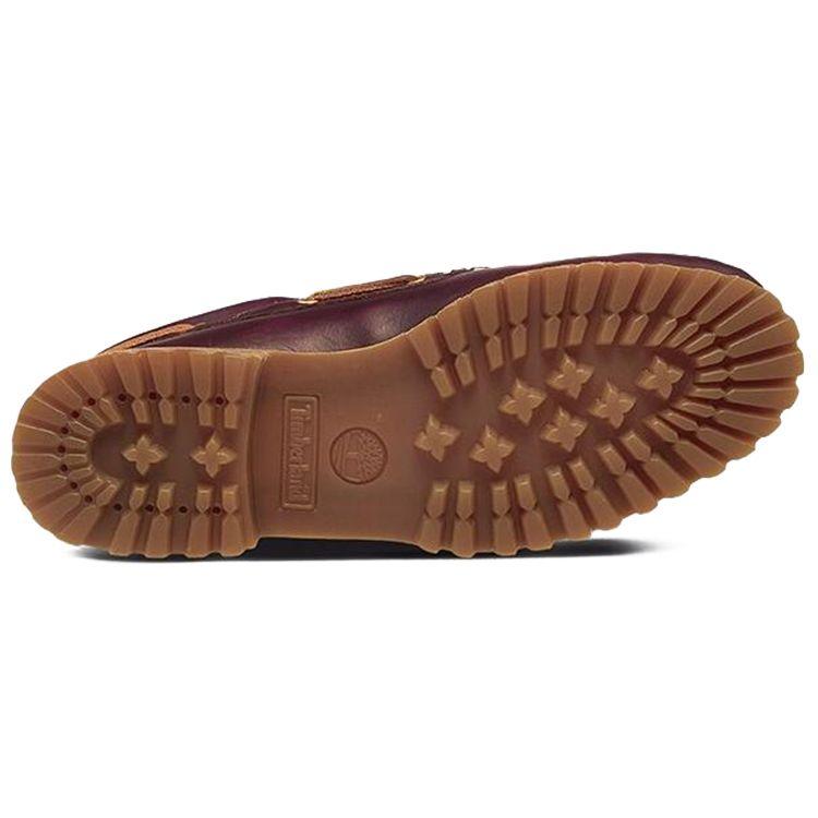 Timberland Leather Cowhide Handmade Casual Slip-Resistant Durable Low-Top Sneakers Men Sneakers Dark-Red 50009