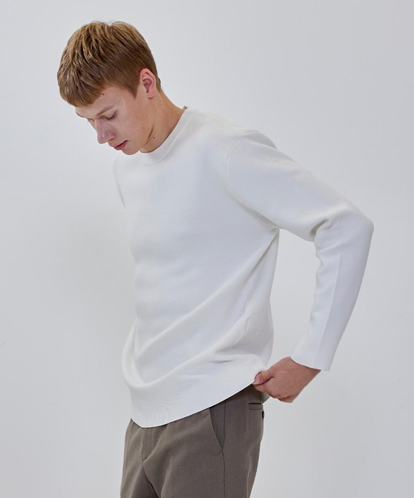 ADHOC Men'S Waffle Crewneck Knit (Ivory)