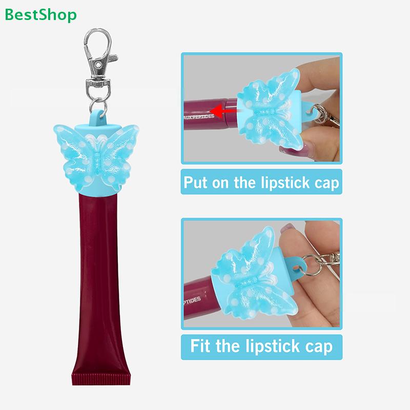 Милый Брелок-Бабочка Держатель для Антисептика - Портативный Дорожный Брелок Крышка для Блеска и Бальзама для Губ