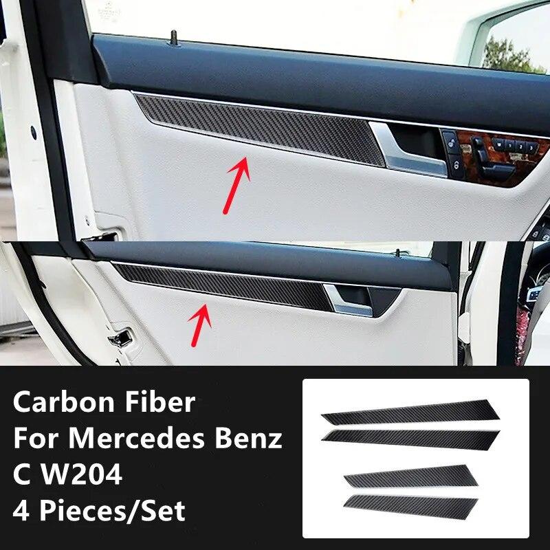 Углеродное волокно, модификация салона автомобиля, накладка, полоски, декоративные наклейки для Mercedes Benz C W204, внутренние аксессуары автомобиля