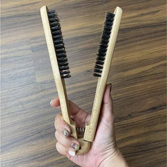 Vess Straight Профессионально выбранный Twin Strator Natural Pig Натуральный очиститель для волос с железом SPR28B Кисть, парикмахерская, Кисть, щетина,