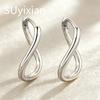 925 Sterling Silver Stylish Dexterous Geometric Mobius Twist Earrings, Birthday Party Anniversary Gift, Daily Commuter