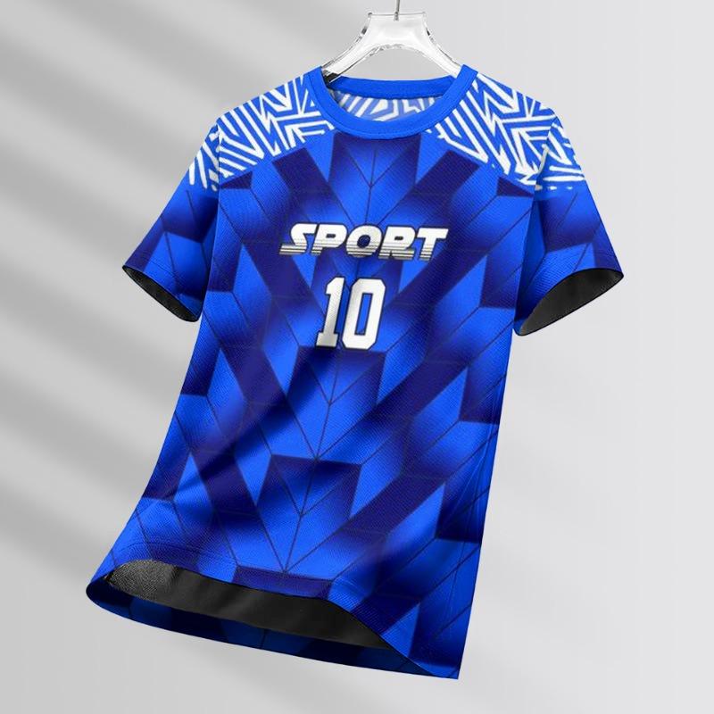 Мужские футболки Спортивная футболка для бега 3D Мужская Быстросохнущая Дышащая с коротким рукавом и круглым вырезом Активная футболка для тренировок на открытом воздухе Мужская одежда