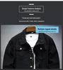 Men's Trendy Black Denim Jacket: Casual, Versatile, Ripped Style for Autumn and Winter