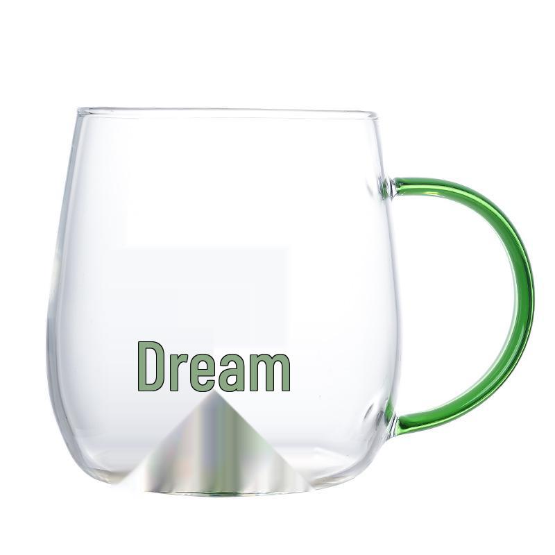 3D Cartoon Animal Glass Cup with Colored Handle - High Borosilicate Household Gift