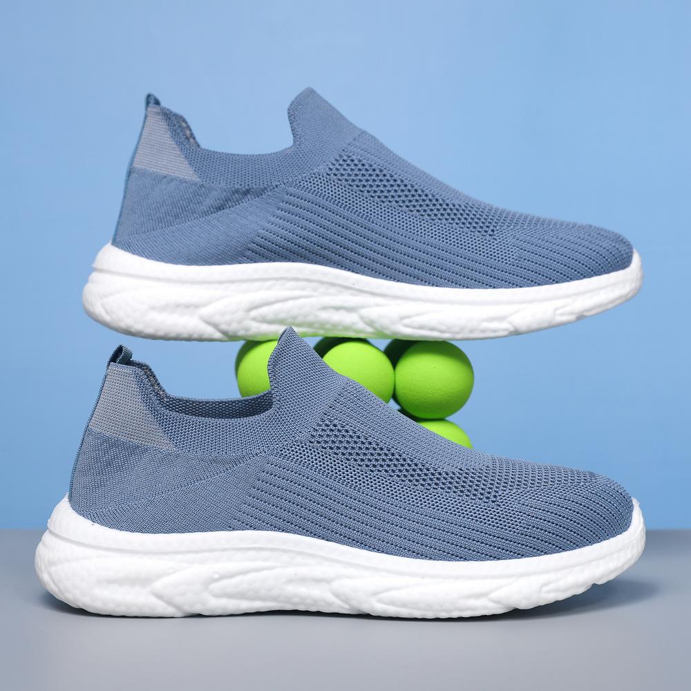 Новая повседневная обувь Кроссовки Flyknit Кроссовки Lazybones с мягкой подошвой Модные одинарные кроссовки без шнуровки