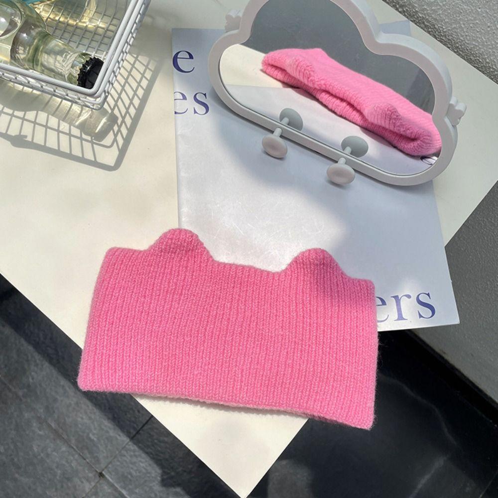 Ear Warm Solid Color Hairband Wide Edge Winter Elastic Headband Fashion Warm Hair Band Skiing