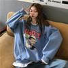 Women's Plus Velvet Two-Piece Sweatshirt: Autumn/Winter, Long-Sleeve, Round-Neck, Loose Fit, Temperament Style, Large Size.