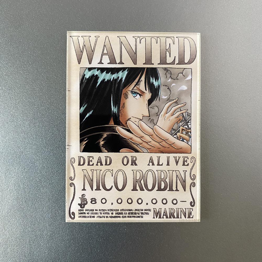 Creative One Piece Wanted Poster Magnet - Anime Cartoon Fridge Decor & Message Sticker
