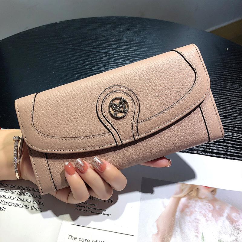 Новинка 2024 года, женские кошельки из натуральной кожи, роскошный длинный кошелек из воловьей кожи, оригинальный брендовый клатч-конверт, большой вместительный кошелек для телефона