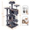 Кошачья башня Cat Tree Cat Tower Condominium с кондоминиумом, подвесным шаром и когтеточкой, большой кошачий домик для котят и кошек