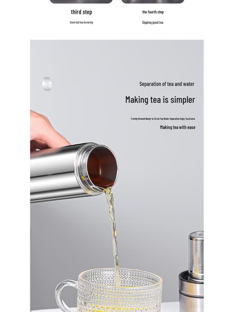 Новая термокружка из нержавеющей стали 316 с крышкой быстрого открытия и ситечком для чая