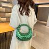 Women's bag 2025 new European and American fashion gradual change color messenger box bag niche hand carry rope knot dumpling bag tide