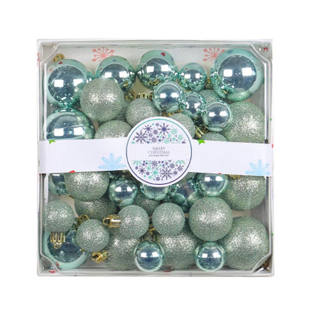 Набор из 44 шт. Небьющиеся рождественские шары Прочный пластик Подвесные украшения для елки Набор декоров для праздничных украшений