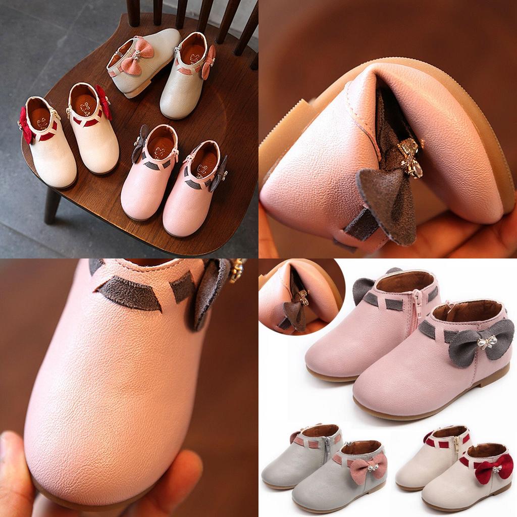 Timeless Fashion Leather Moccasins For Toddler Baby Girls With Bowknot Accent