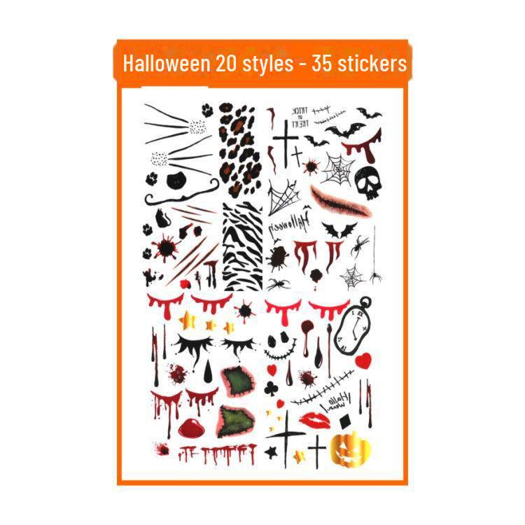 Детские наклейки-татуировки с героями мультфильмов на Хэллоуин — милые тыквы, привидения, черепа, водонепроницаемые и прочные