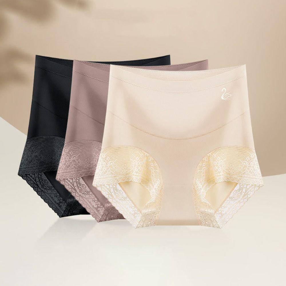 High Waist Butt Lifter Briefs Silk Seamless Shapewear Fashion Tummy Control Underwear Women