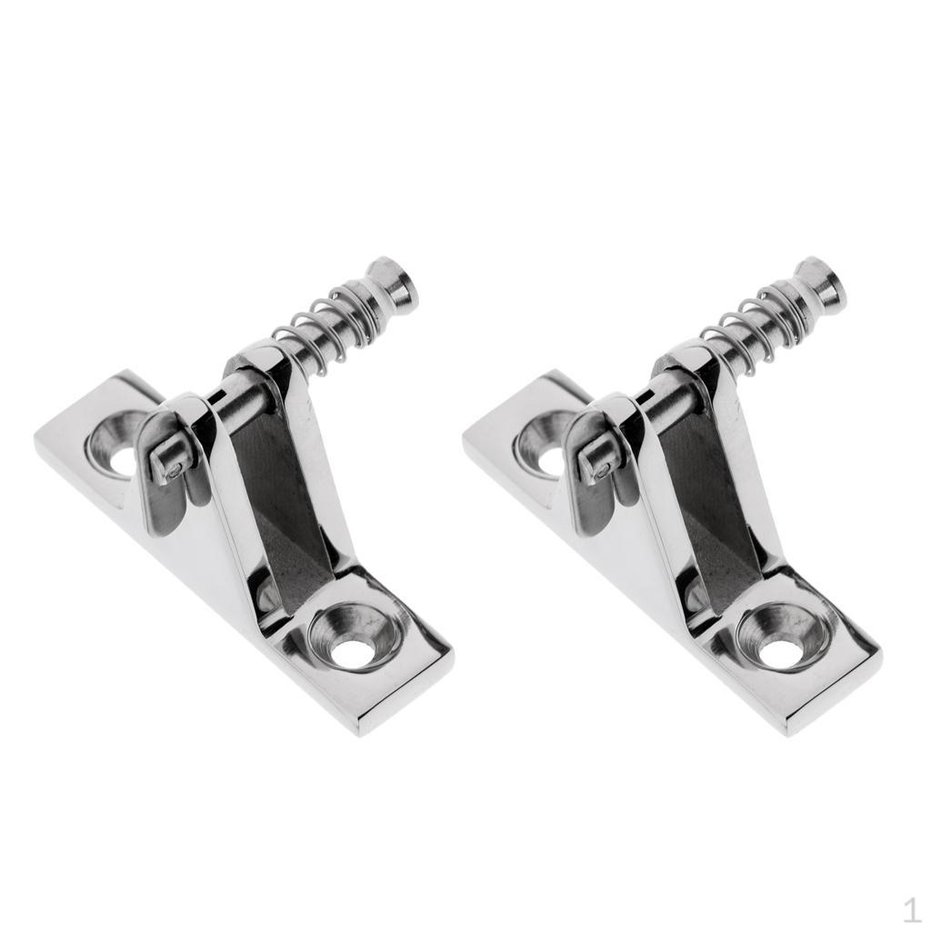 2 Pieces Stainless Steel Boat Canopy Rail Deck Hinge Fitting Hardware 90 Degree & Pin