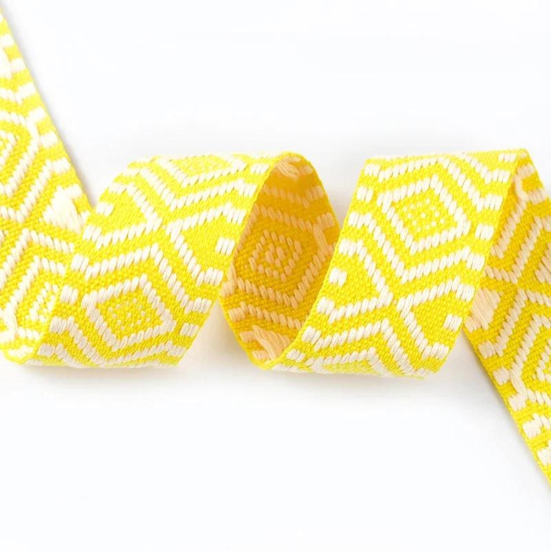 Meetee 2-10M 38мм Жаккардовая Полиэстер Хлопок Лента Стропа Ремень для Сумки Холщовой Декоративная Косая Лента Аксессуары для Шитья