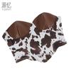 Women S Retro Cow Print Pu Leather Paneled Corset Bustier Slimming Shapewear