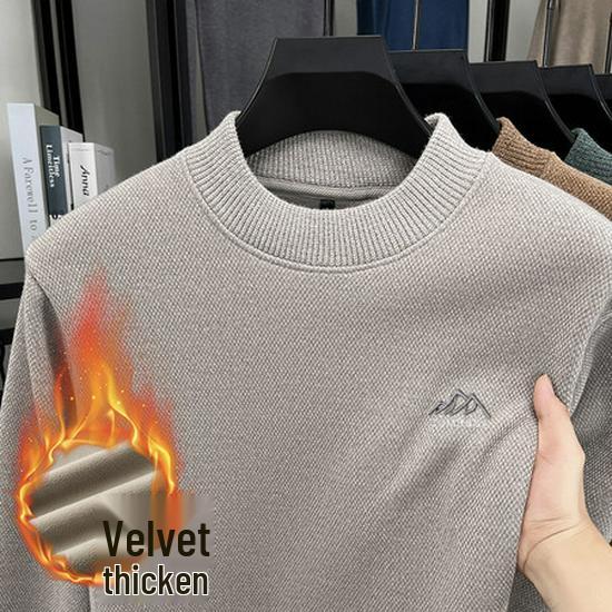 Men's Velvet Thick Winter Knit Chenille High-Collar Sweater