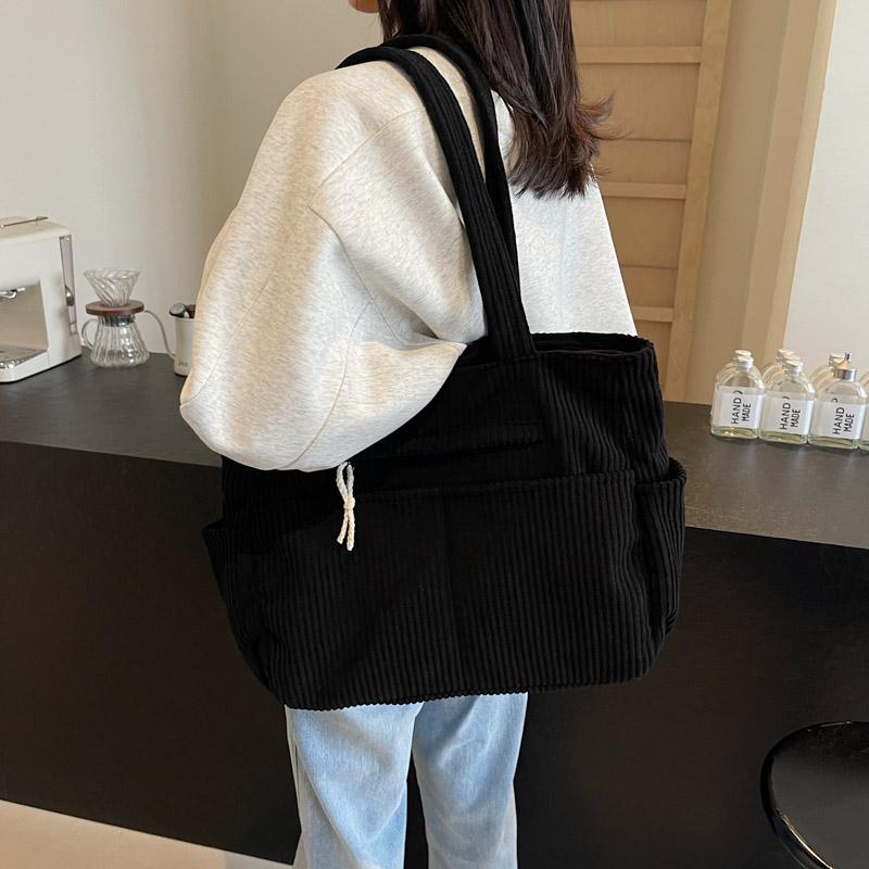 Сумка через плечо женская большая вместительная вельветовая сумка однотонная сумка-тоут сумка для поездок на работу