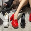 Fashion 2024 High-heeled Shoes Women Chunky Platform Heels Designer Luxury Wedding Shoes Bride Pumps Woman Party Footwear