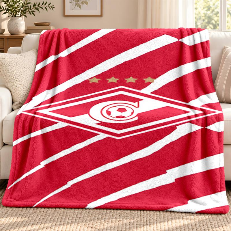 FC Spartak Moscow blanket Flannel Blanket Soft Cozy Plush Throw for Sofa Bed Lightweight Home Decoration Outdoor camping