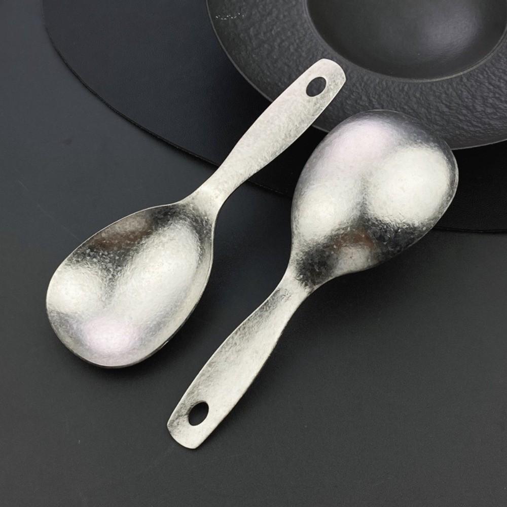 Non-Stick Pure Titanium Rice Spoon Lightweight Anti-Bacterial Serving Spoon Wear-resistant Heat-resistant Rice Cooker Spoon