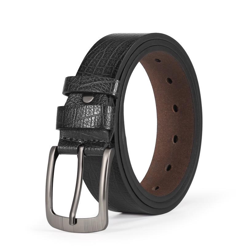 Мужской повседневный ремень из ПУ кожи с пряжкой-штифтом из сплава для джинсов