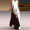2024 New Women's European & American Spring/Summer Fashion Print Pocket Long Skirt Dress