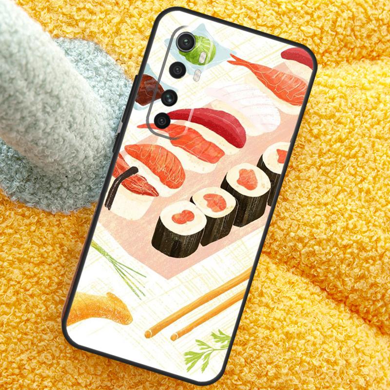 Чехол Кавайный Суши-узор Для Xiaomi 17 Pro Max 13 14 15 Ultra 13T 14T 15T Чехол Для POCO X7 X5 X6 F5 F6 F7 F8 Pro