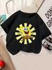 Lovable SpongeBob Short Sleeve T Shirt For Kids Summer Cute Cartoon Crewneck 3-14
